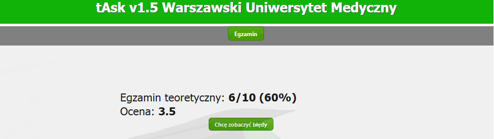 Zakończenie egzaminu W celu zakończenia egzamin należy z paska narzędzi wybrać przycisk Zakończ egzamin. Spowoduje to wyświetlenie poniższego okna dialogowego.