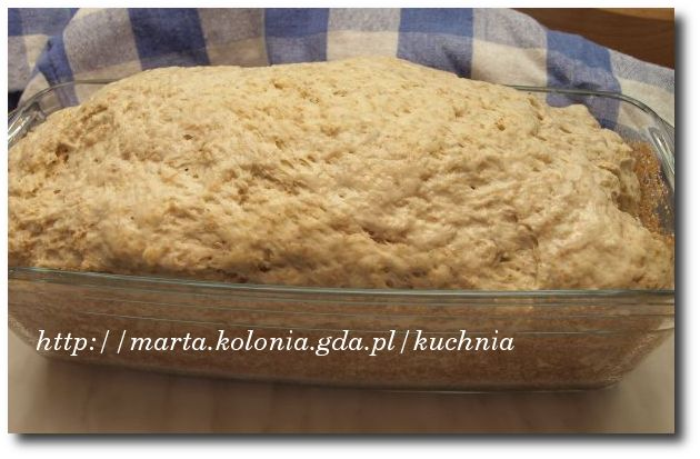 4. Po godzinie ciasto odgazowujemy, czyli kilka razy ugniatamy (ręką) i ponownie odstawiamy na 40-45 minut do kolejnego wyrośnięcia. 5.