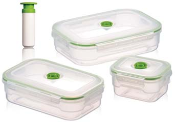 Flavia Nowa kolorystyka FLS1A03 FLS0A03 FLS1A10 Pojemniki próżniowe plastikowe Pojemniki próżniowe vacuumsaver serii Flavia pozwolą zachować na dłużej świeżość przechowywanej żywności a tym samym