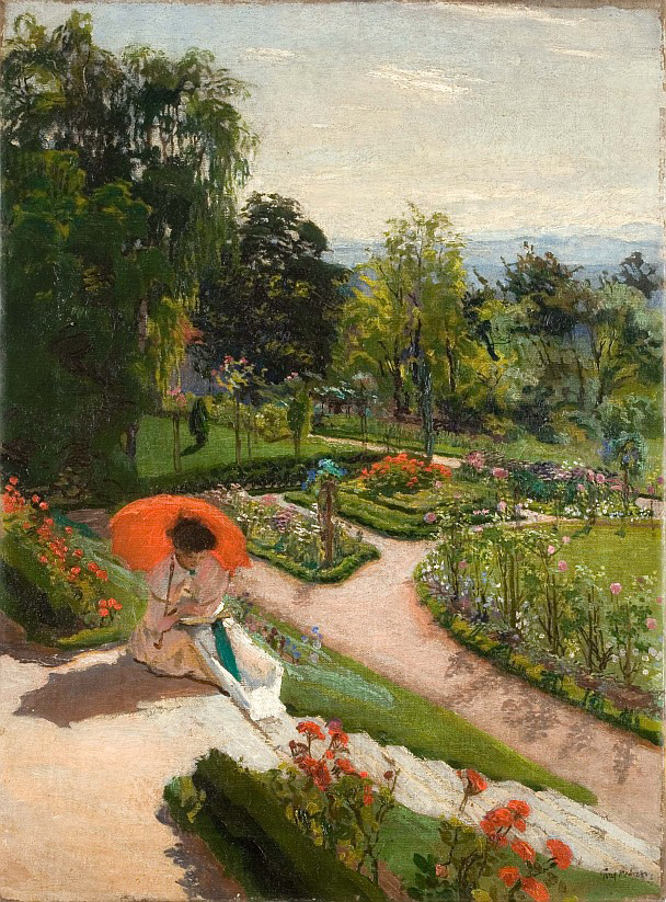 Czerwona parasolka 1917, olej Czerwona parasolka to jeden z najbardziej znanych obrazów olejnych Józefa Mehoffera.
