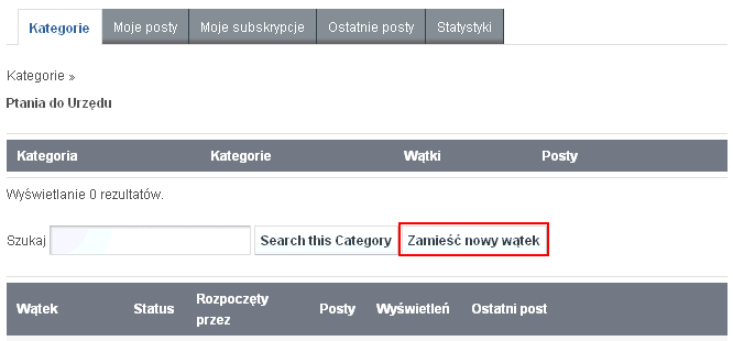 9. Obsługa funkcji Zapytaj urząd Konsultacje społeczne zawierają moduł dotyczący zapytań przesyłanych do urzędu.