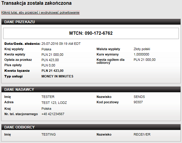 ZMIANY W SYSTEMIE WUPOS - PRZEKAZ WPŁATA INFORMACJA O STRONACH TRZECICH Do systemu WUPOS zostało dodane pytanie, aby upewnić się, że klienci wykonują przekazy we własnym imieniu.