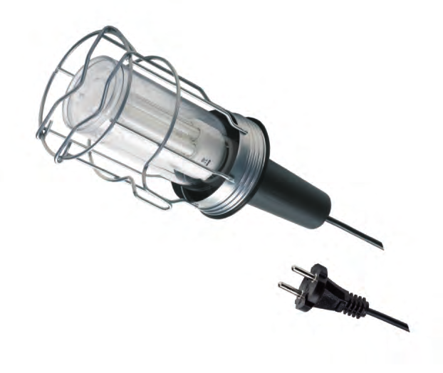 Krypton 20W Maksymalna moc źródła 20W () Źródło światła: energooszczędna świetlówka kompaktowa Stalowa siatka ochronna Klosz PC Uchwyt z tworzywa sztucznego Waga: 0,85 kg Przewód H05RRF 2x0,75 mm2