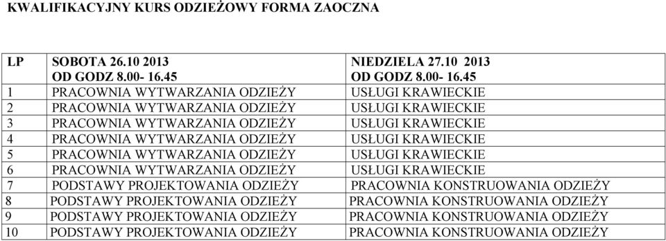 KRAWIECKIE 4 PRACOWNIA WYTWARZANIA ODZIEŻY USŁUGI KRAWIECKIE 5 PRACOWNIA WYTWARZANIA ODZIEŻY USŁUGI KRAWIECKIE 6 PRACOWNIA WYTWARZANIA ODZIEŻY USŁUGI