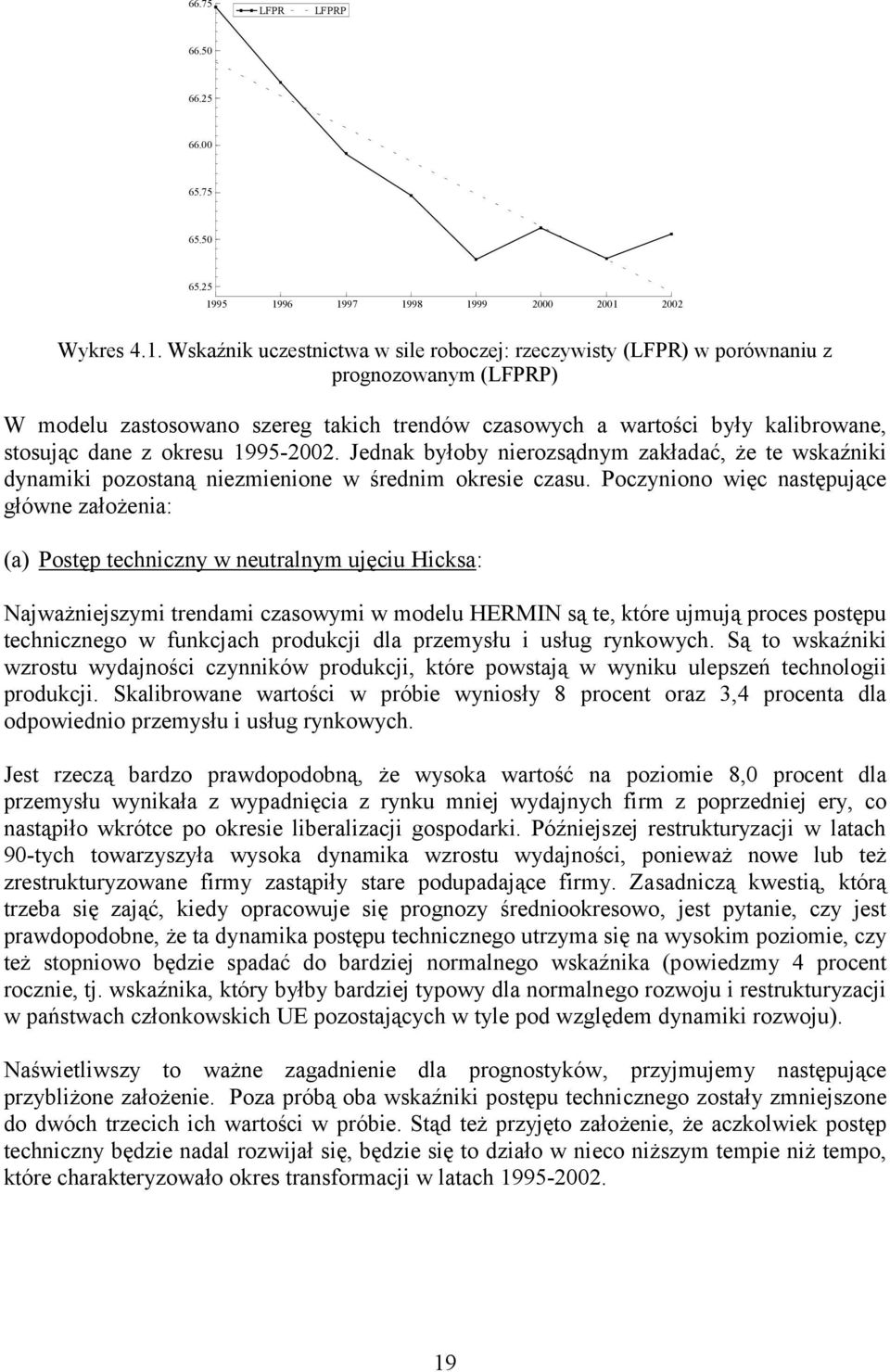 wartości były kalibrowane, stosując dane z okresu 1995-2002. Jednak byłoby nierozsądnym zakładać, że te wskaźniki dynamiki pozostaną niezmienione w średnim okresie czasu.