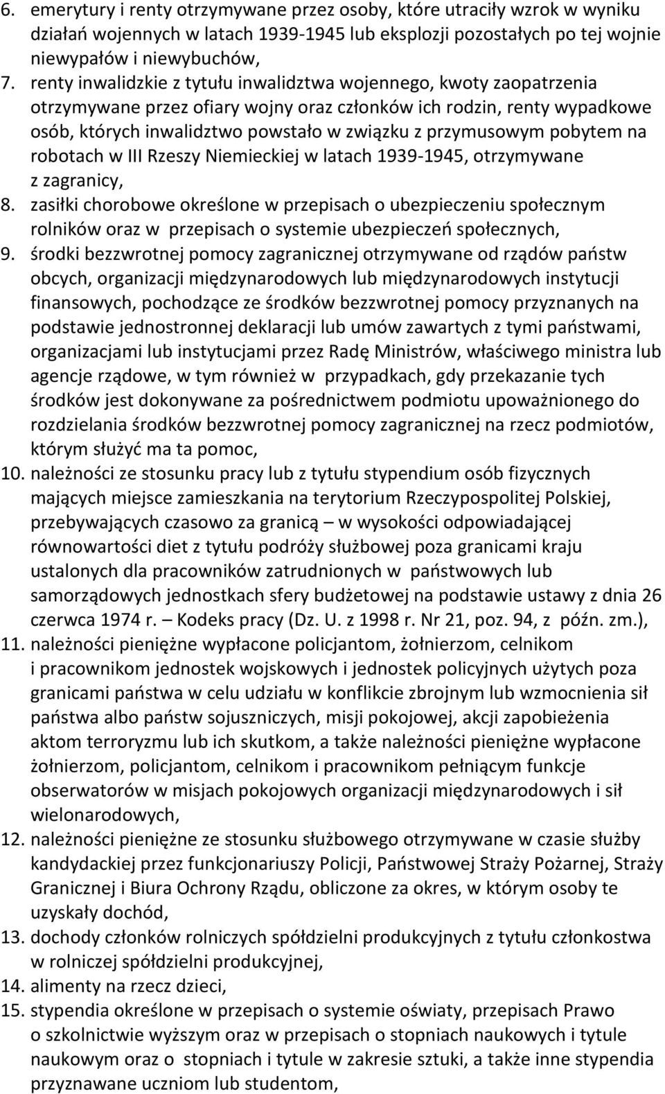 rbtach w III Rzeszy Niemieckiej w latach 1939-1945, trzymywane z zagranicy, 8. zasiłki chrbwe kreślne w przepisach ubezpieczeniu spłecznym rlników raz w przepisach systemie ubezpieczeń spłecznych, 9.