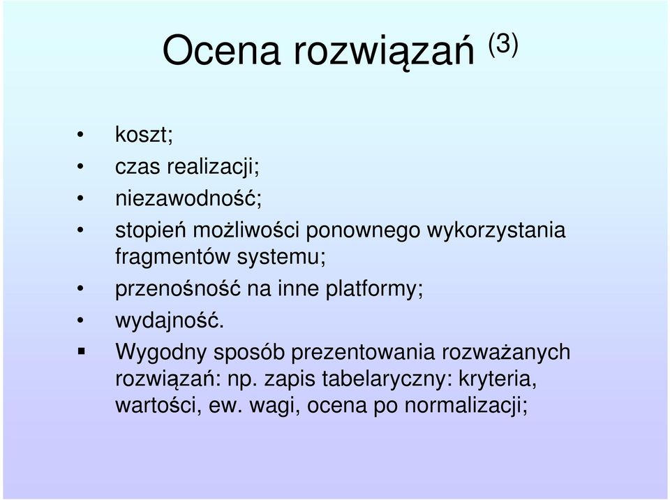 inne platformy; wydajność.