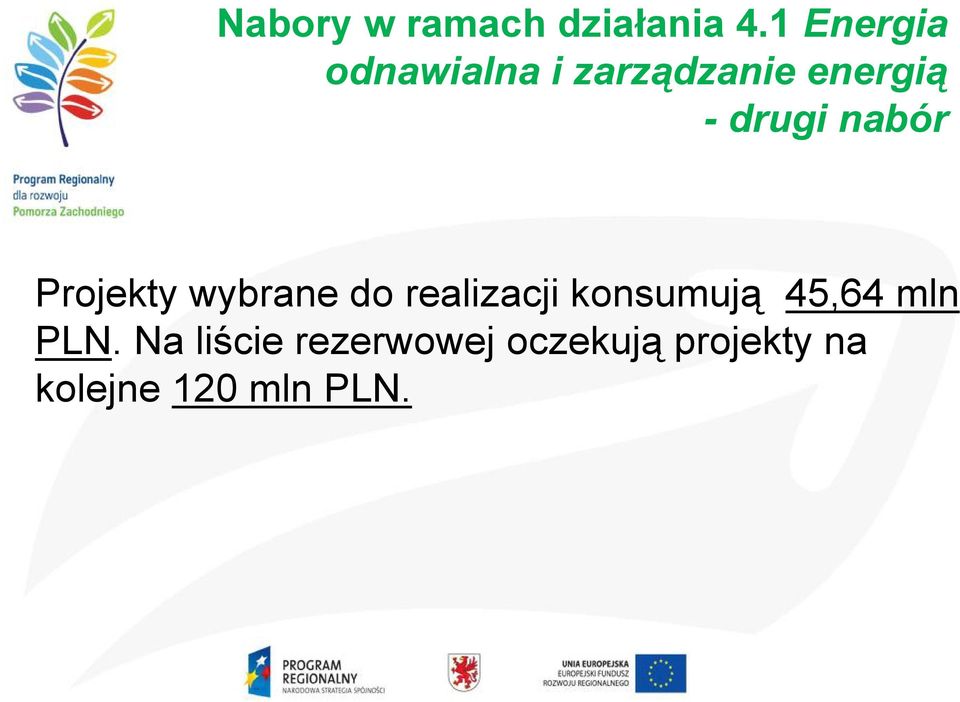 nabór Projekty wybrane do realizacji konsumują