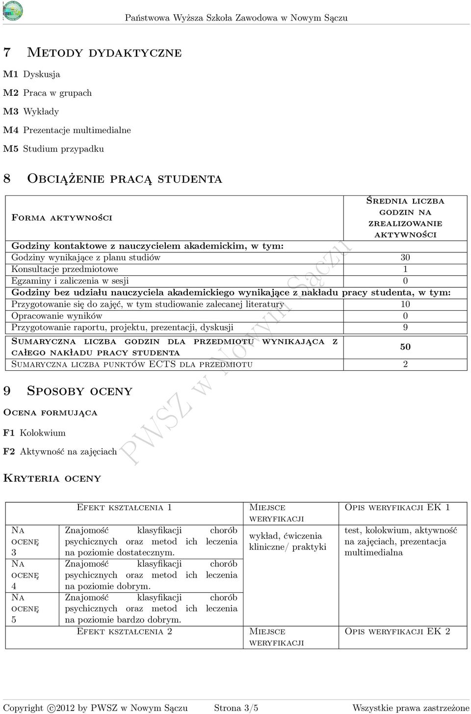 akademickiego wynikające z nak ladu pracy studenta, w tym: Przygotowanie się do zajęć, w tym studiowanie zalecanej literatury 10 Opracowanie wyników 0 Przygotowanie raportu, projektu, prezentacji,