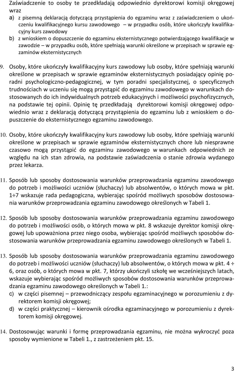 które spełniają warunki określone w przepisach w sprawie egzaminów eksternistycznych 9.