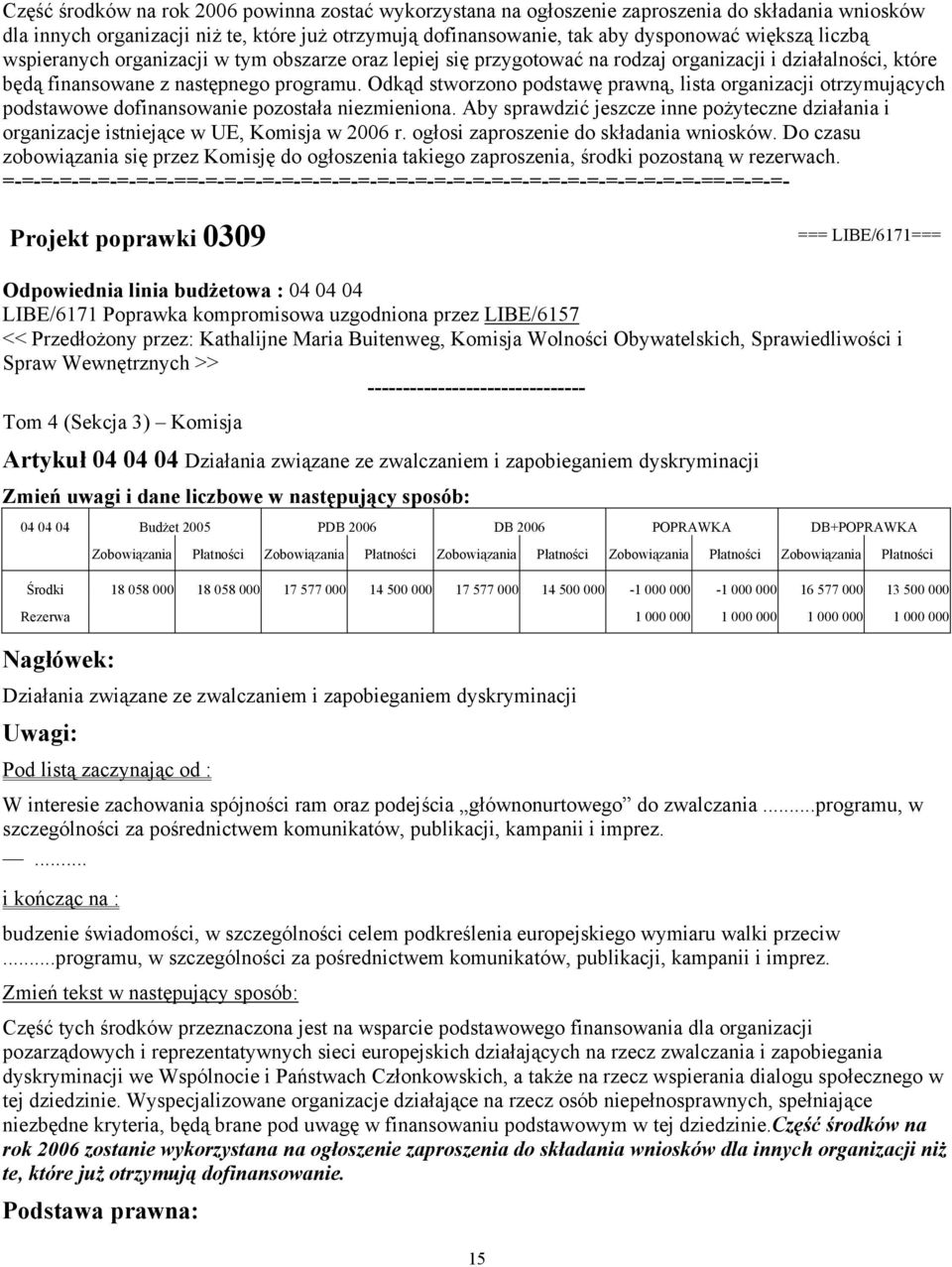 Odkąd stworzono podstawę prawną, lista organizacji otrzymujących podstawowe dofinansowanie pozostała niezmieniona.