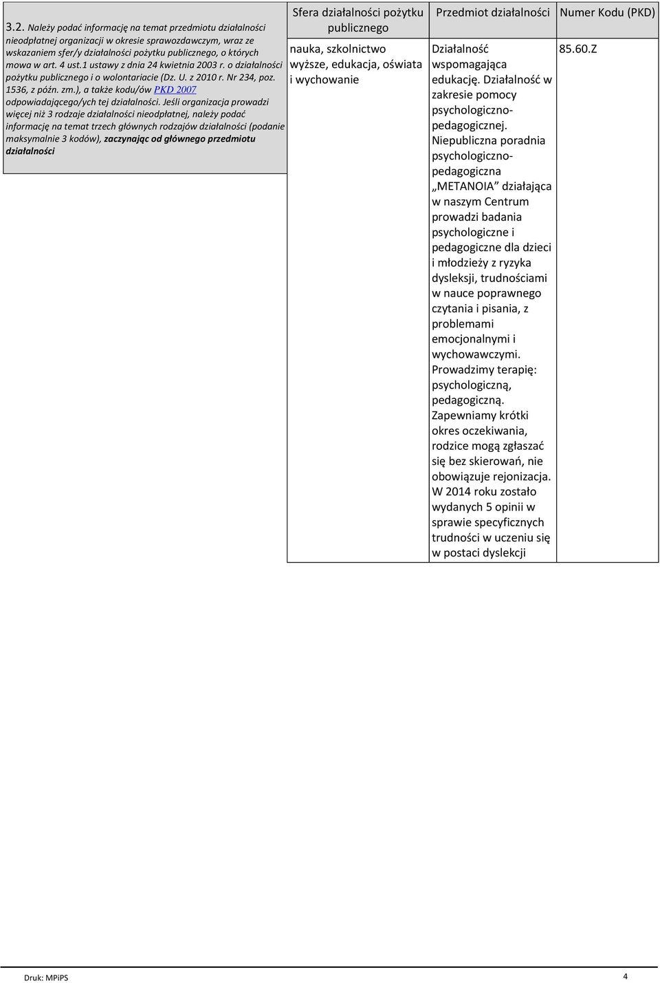 ), a takїe kodu/уw PKD 2007 odpowiadaj cego/ych tej dziaіalnoњci.