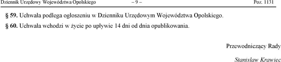 Województwa Opolskiego. 60.