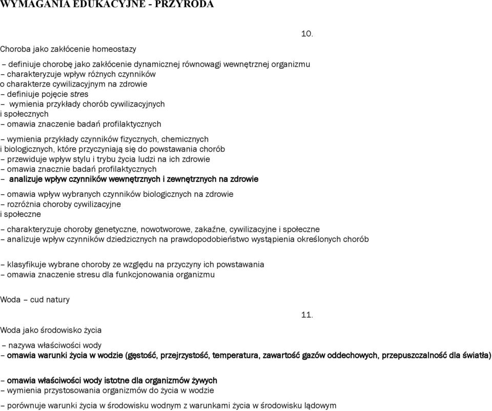 i biologicznych, które przyczyniają się do powstawania chorób przewiduje wpływ stylu i trybu życia ludzi na ich zdrowie omawia znacznie badań profilaktycznych analizuje wpływ czynników wewnętrznych i