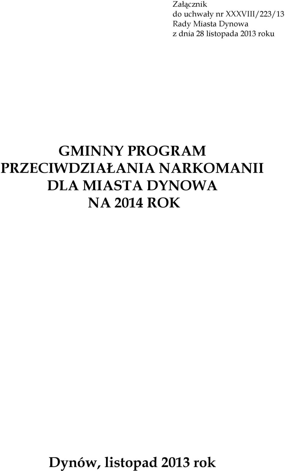 GMINNY PROGRAM PRZECIWDZIAŁANIA NARKOMANII DLA