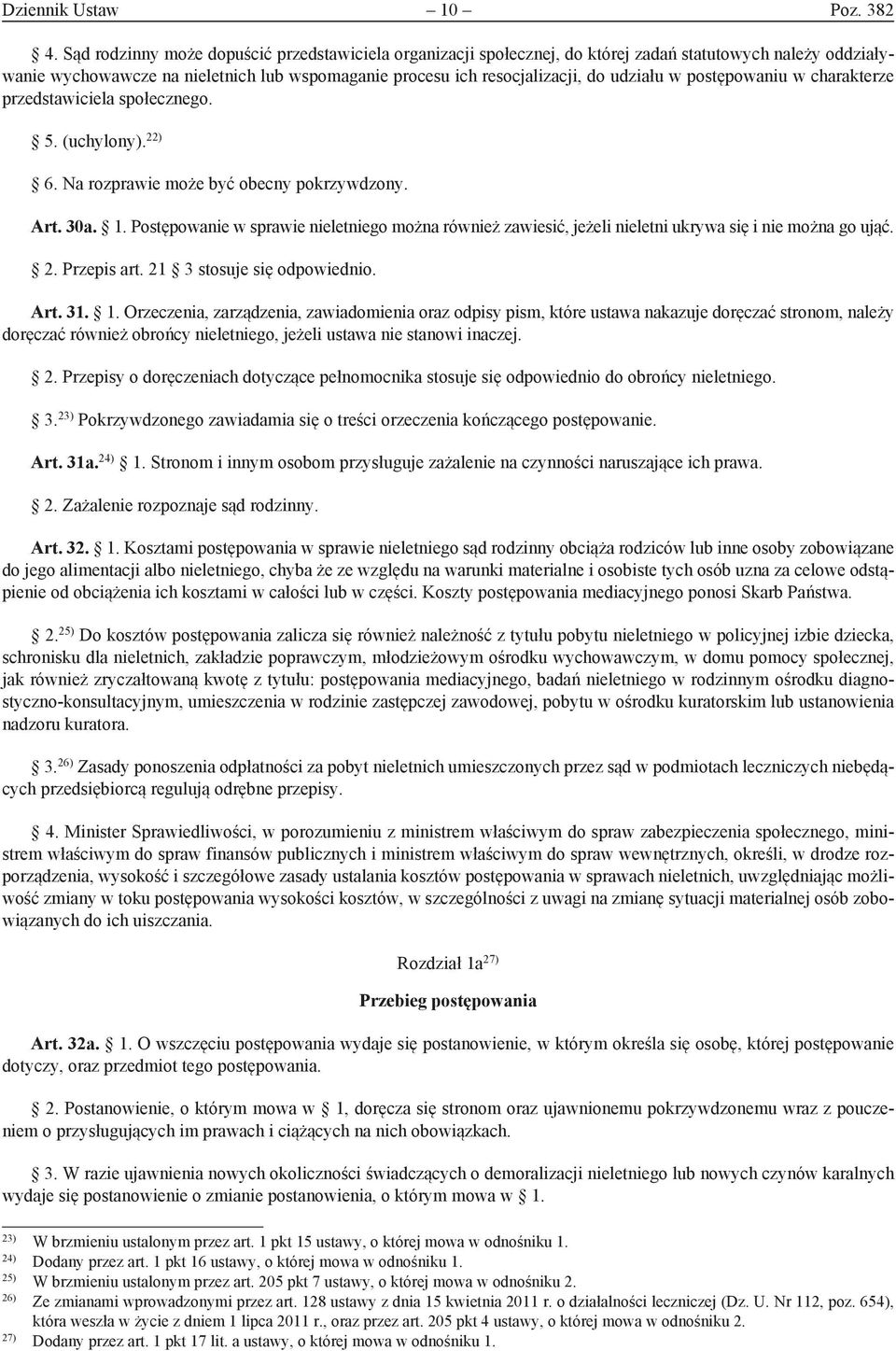 postępowaniu w charakterze przedstawiciela społecznego. 5. (uchylony). 22) 6. Na rozprawie może być obecny pokrzywdzony. Art. 30a. 1.