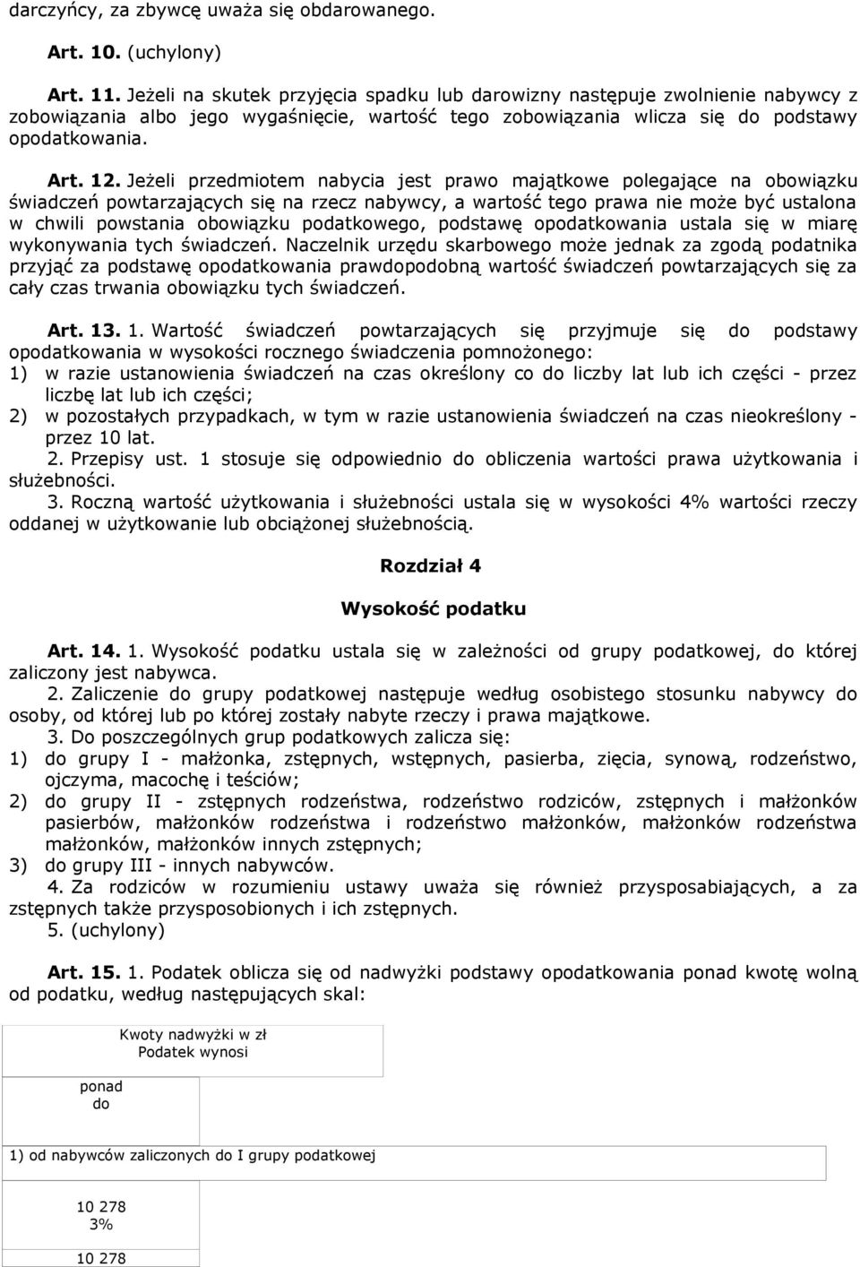 Jeżeli przedmiotem nabycia jest prawo majątkowe polegające na obowiązku świadczeń powtarzających się na rzecz nabywcy, a wartość tego prawa nie może być ustalona w chwili powstania obowiązku