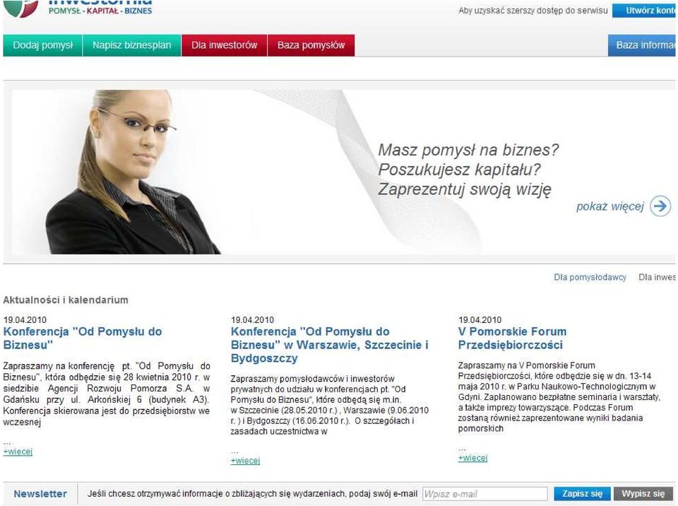 możliwość utworzenia własnego biznesplanu Napisz Biznesplan źródło wiedzy i informacji Baza