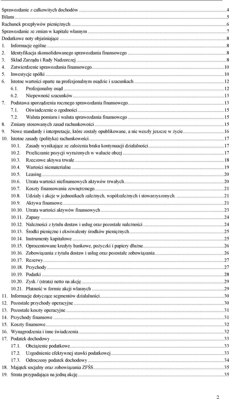 Istotne wartości oparte na profesjonalnym osądzie i szacunkach...12 6.1. Profesjonalny osąd...12 6.2. Niepewność szacunków...13 7. Podstawa sporządzenia rocznego sprawozdania finansowego...13 7.1. Oświadczenie o zgodności.