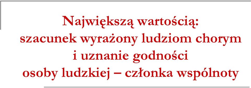 chorym i uznanie godności