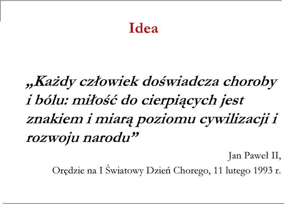 cywilizacji i rozwoju narodu Jan Paweł II, Orędzie