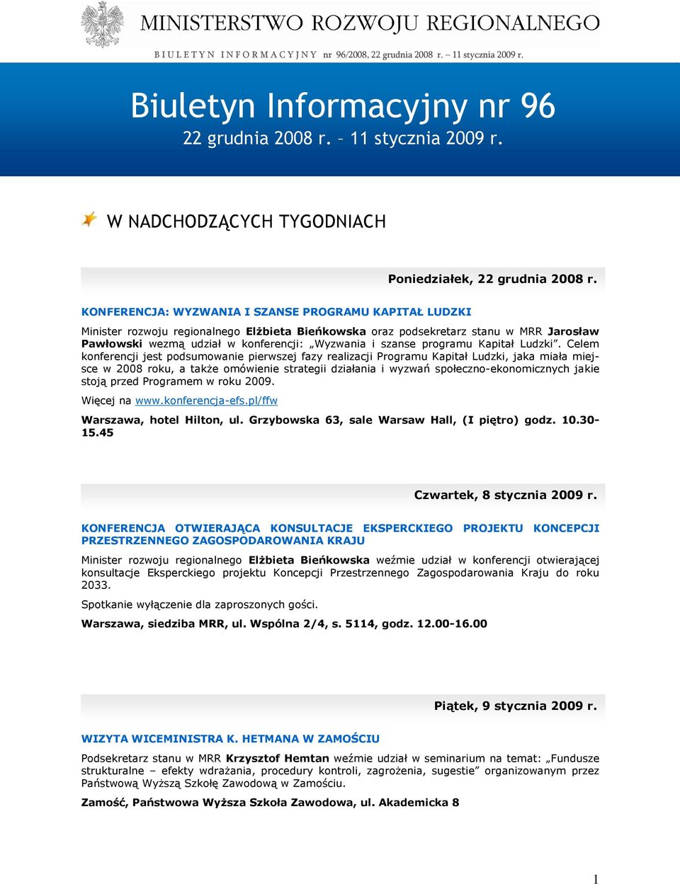 programu Kapitał Ludzki.