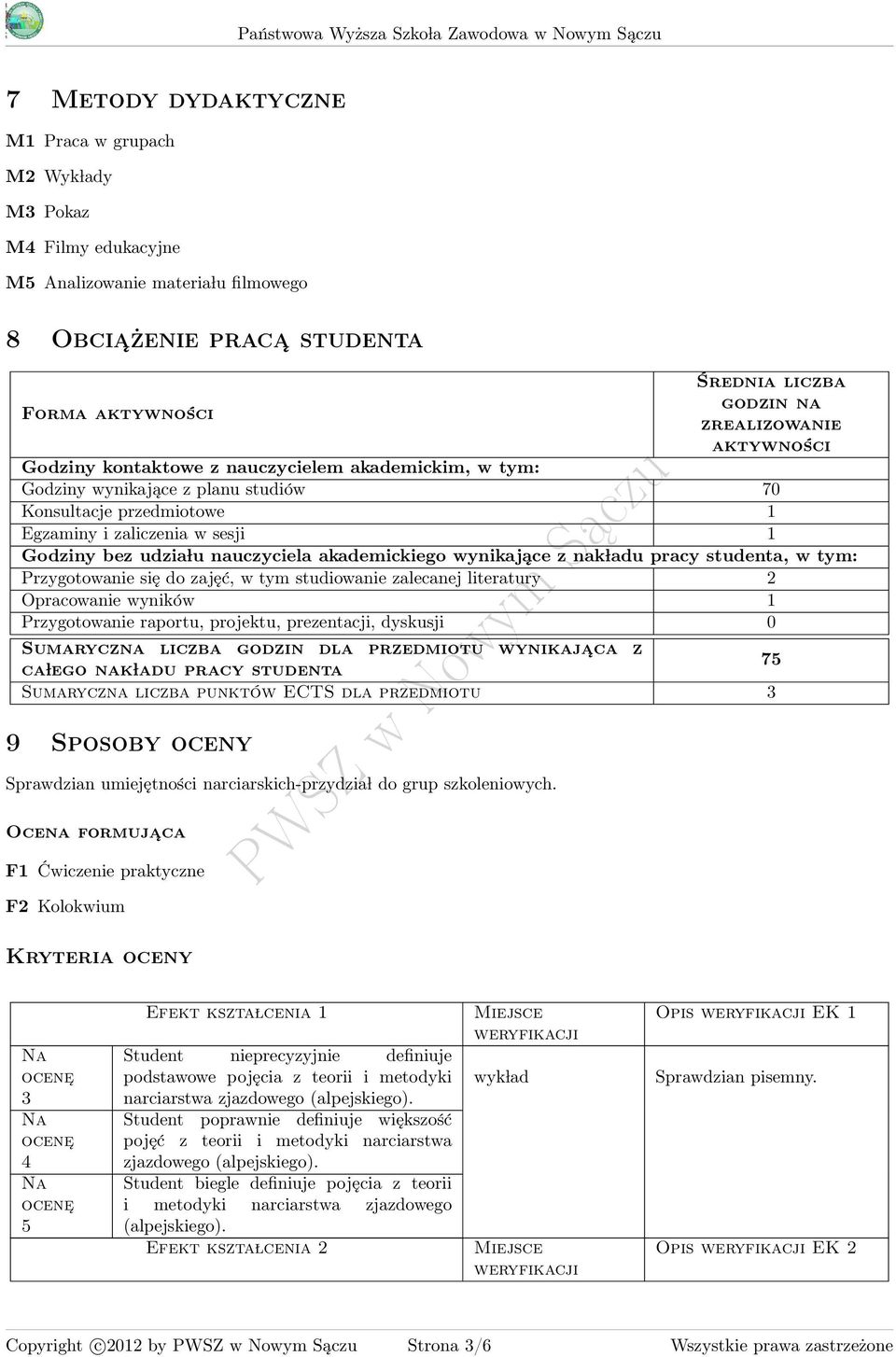 akademickiego wynikające z nak ladu pracy studenta, w tym: Przygotowanie się do zajęć, w tym studiowanie zalecanej literatury 2 Opracowanie wyników 1 Przygotowanie raportu, projektu, prezentacji,