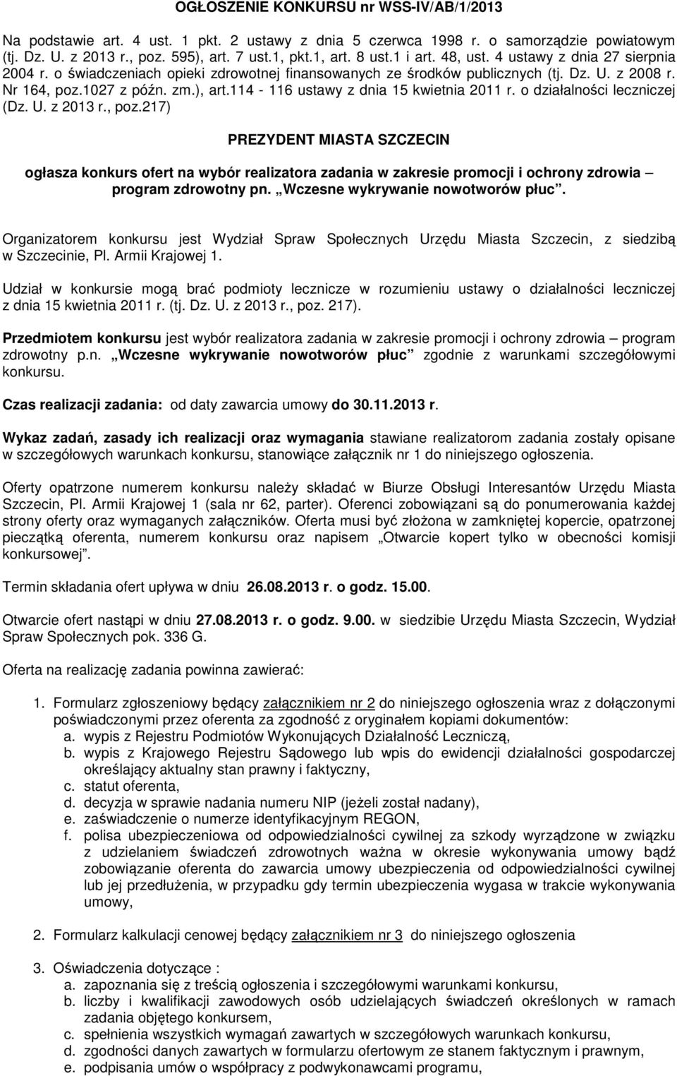 114-116 ustawy z dnia 15 kwietnia 2011 r. o działalności leczniczej (Dz. U. z 2013 r., poz.