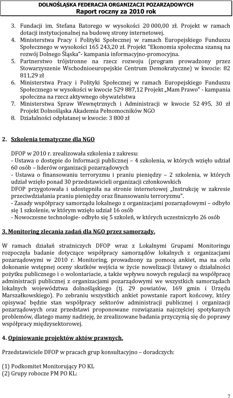 Projekt "Ekonomia społeczna szansą na rozwój Dolnego Śląska - kampania informacyjno-promocyjna. 5.