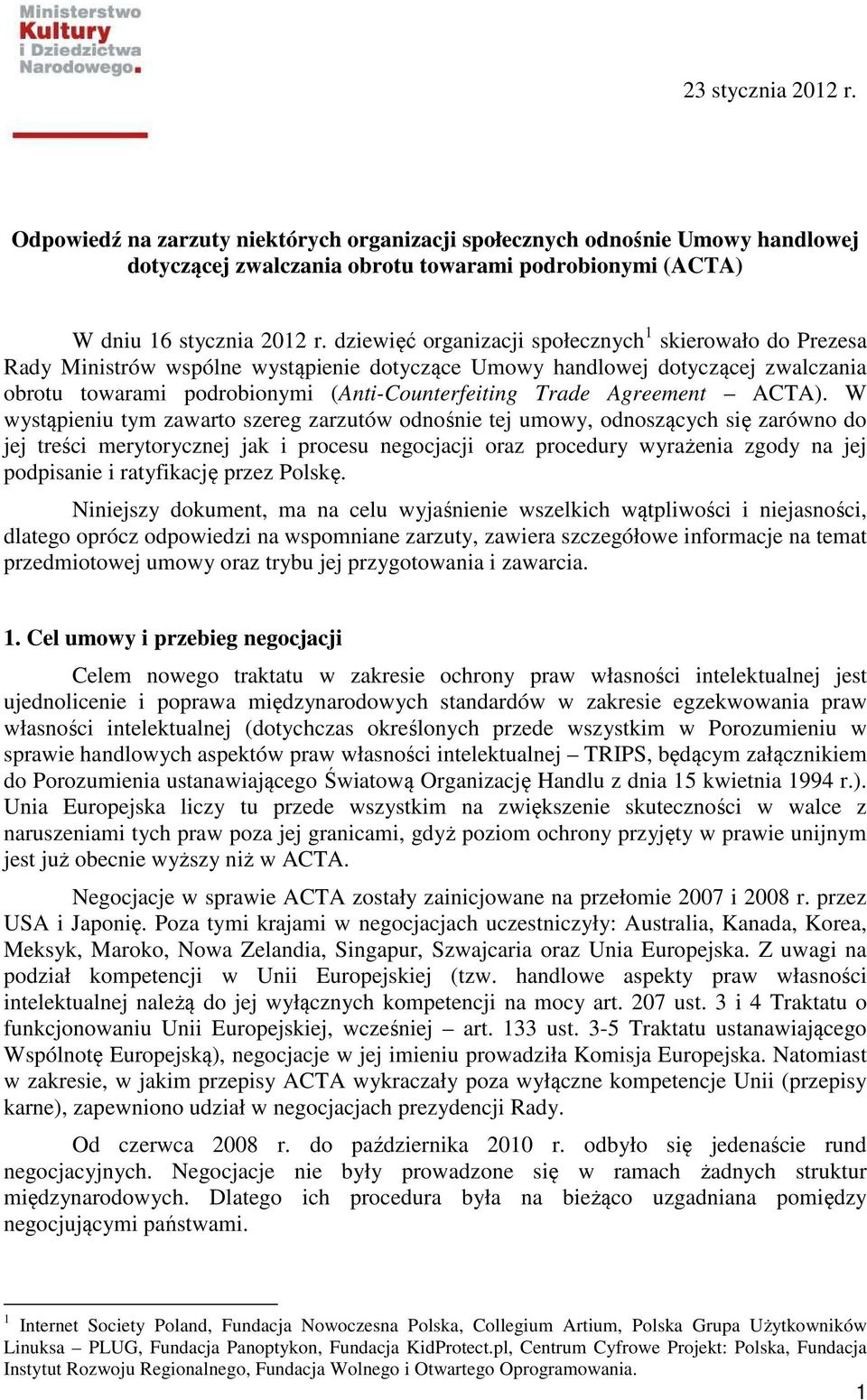 Agreement ACTA).