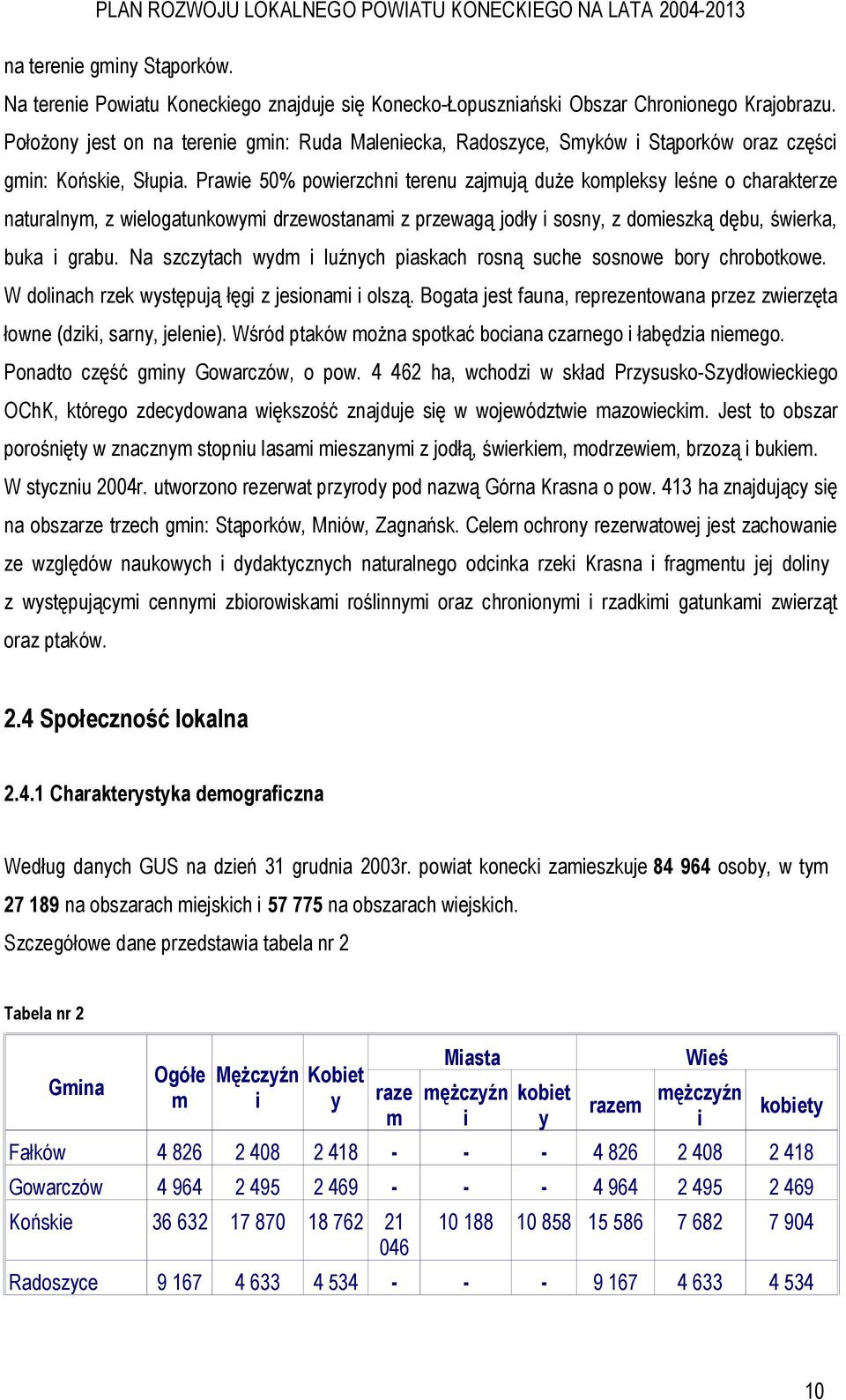 Prawie 50% powierzchni terenu zajmują duże kompleksy leśne o charakterze naturalnym, z wielogatunkowymi drzewostanami z przewagą jodły i sosny, z domieszką dębu, świerka, buka i grabu.