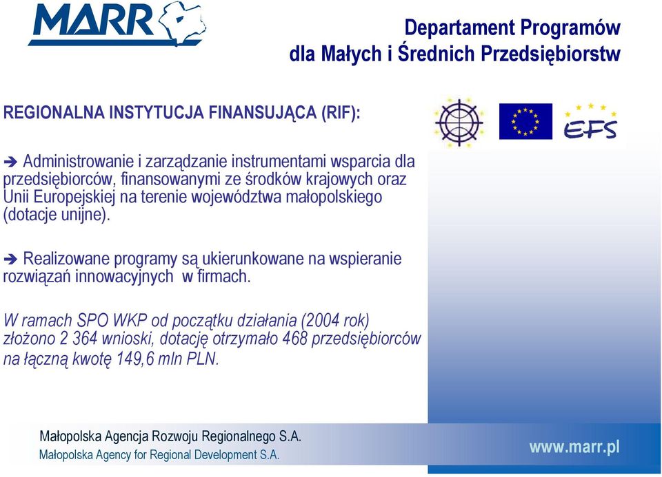 województwa małopolskiego (dotacje unijne).