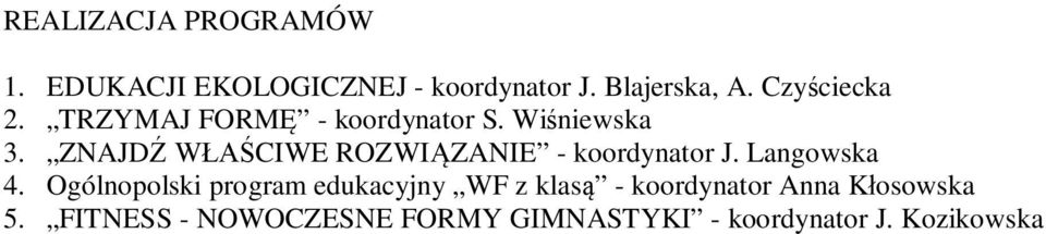 ZNAJDŹ WŁAŚCIWE ROZWIĄZANIE - koordynator J. Langowska 4.