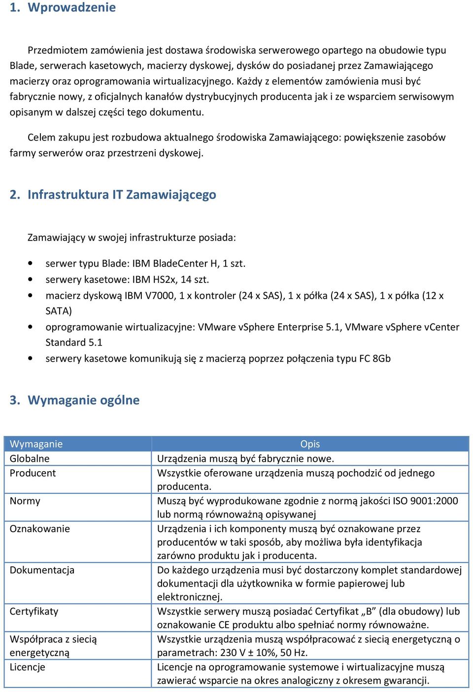 Każdy z elementów zamówienia musi być fabrycznie nowy, z oficjalnych kanałów dystrybucyjnych producenta jak i ze wsparciem serwisowym opisanym w dalszej części tego dokumentu.