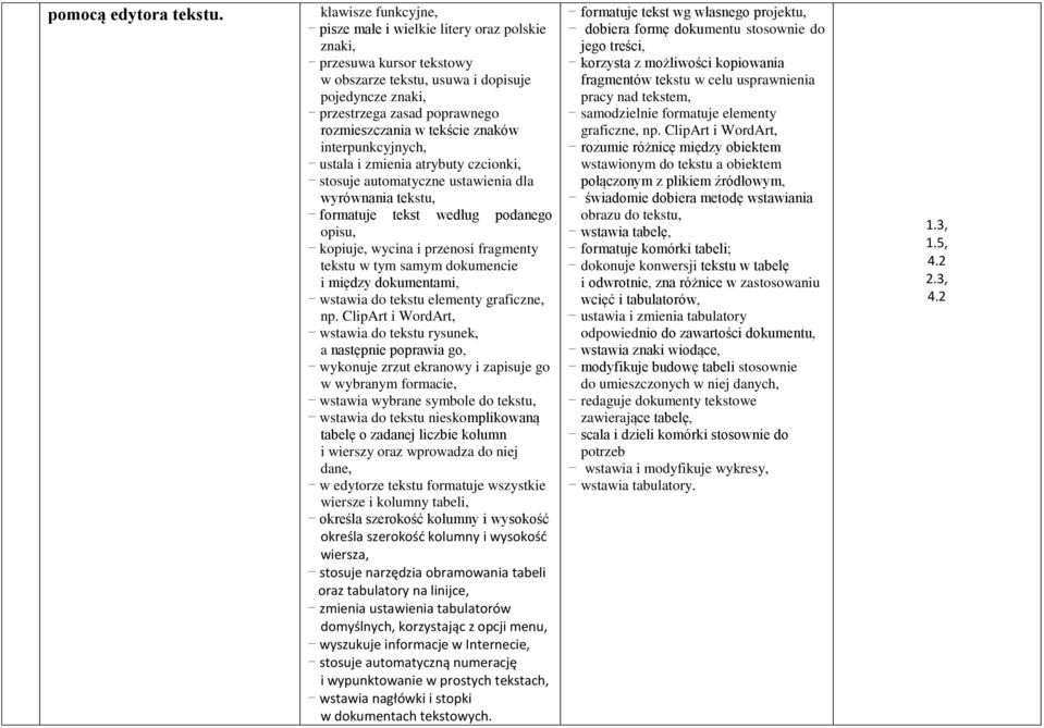 tekście znaków interpunkcyjnych, ustala i zmienia atrybuty czcionki, stosuje automatyczne ustawienia dla wyrównania tekstu, formatuje tekst według podanego opisu, kopiuje, wycina i przenosi fragmenty