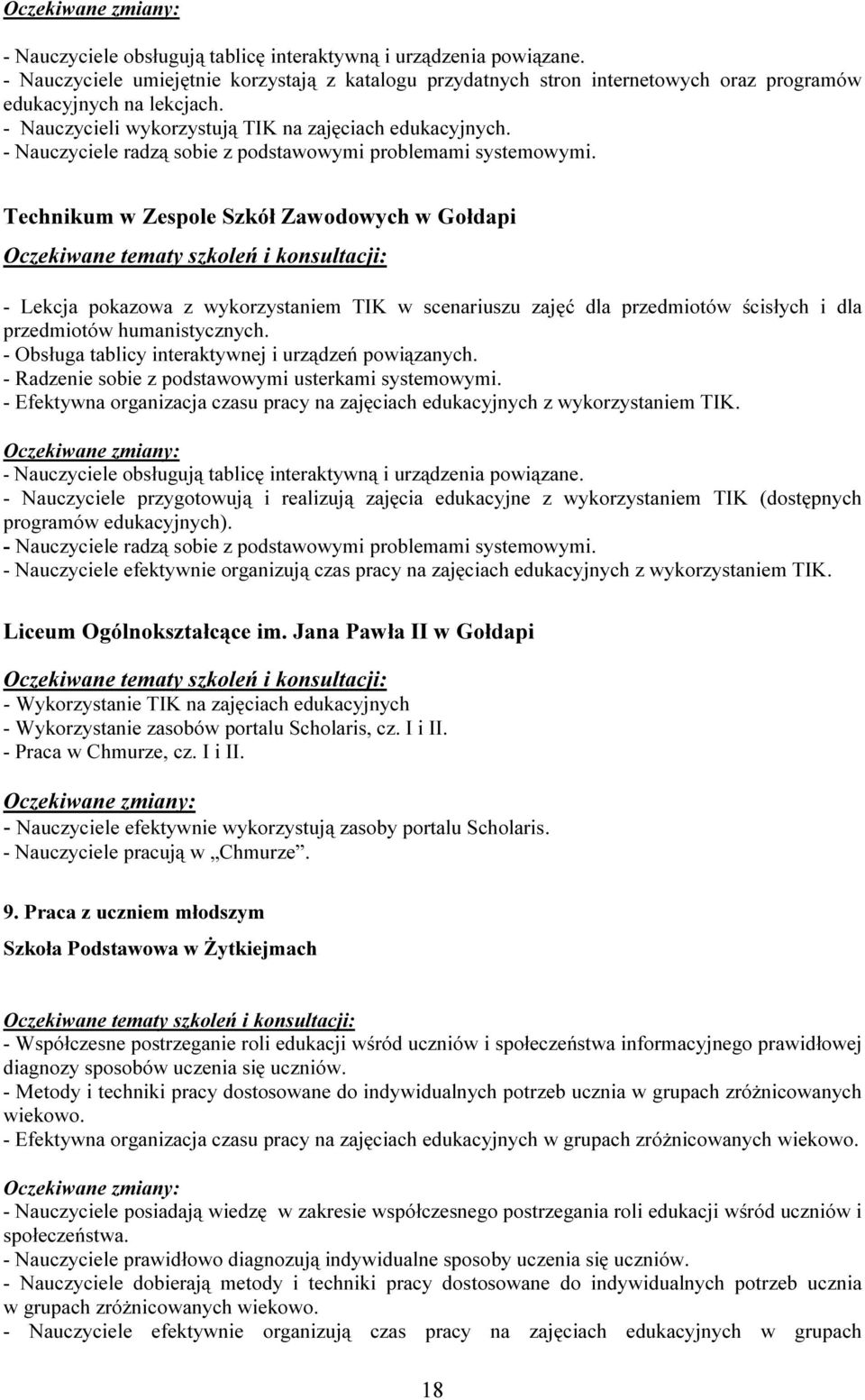 Technikum w Zespole Szkół Zawodowych w Gołdapi - Lekcja pokazowa z wykorzystaniem TIK w scenariuszu zajęć dla przedmiotów ścisłych i dla przedmiotów humanistycznych.