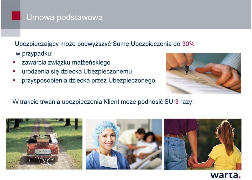 urodzenia się dziecka Ubezpieczonemu przysposobienia dziecka