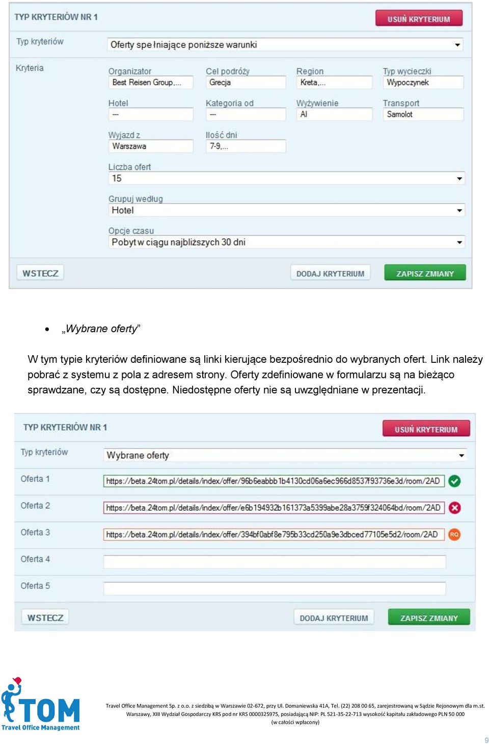 Link należy pobrać z systemu z pola z adresem strony.