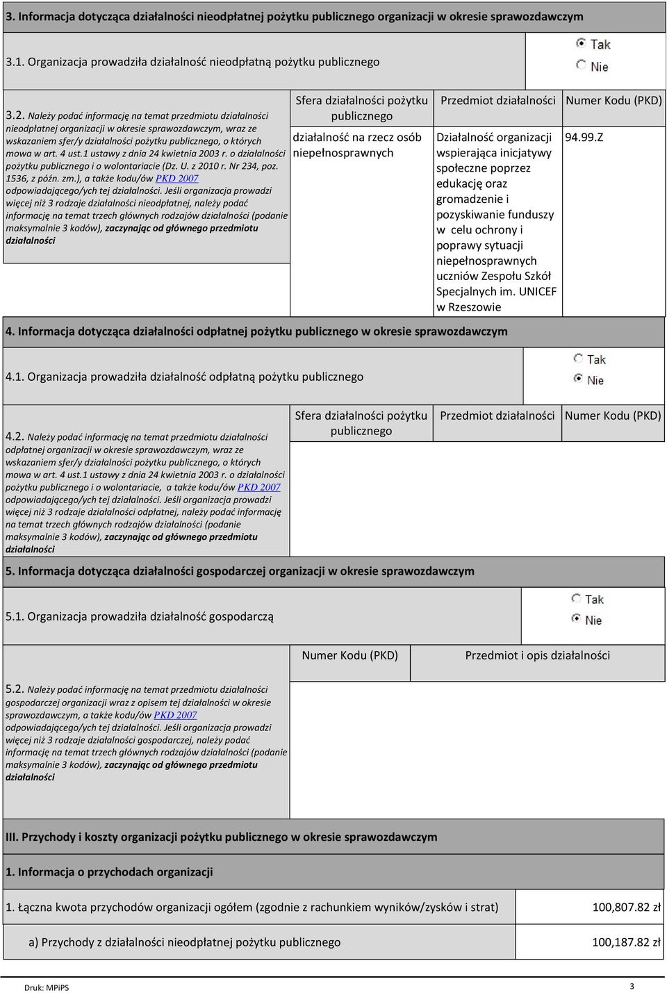 1 ustawy z dnia 24 kwietnia 2003 r. o działalności pożytku publicznego i o wolontariacie (Dz. U. z 2010 r. Nr 234, poz. 1536, z późn. zm.