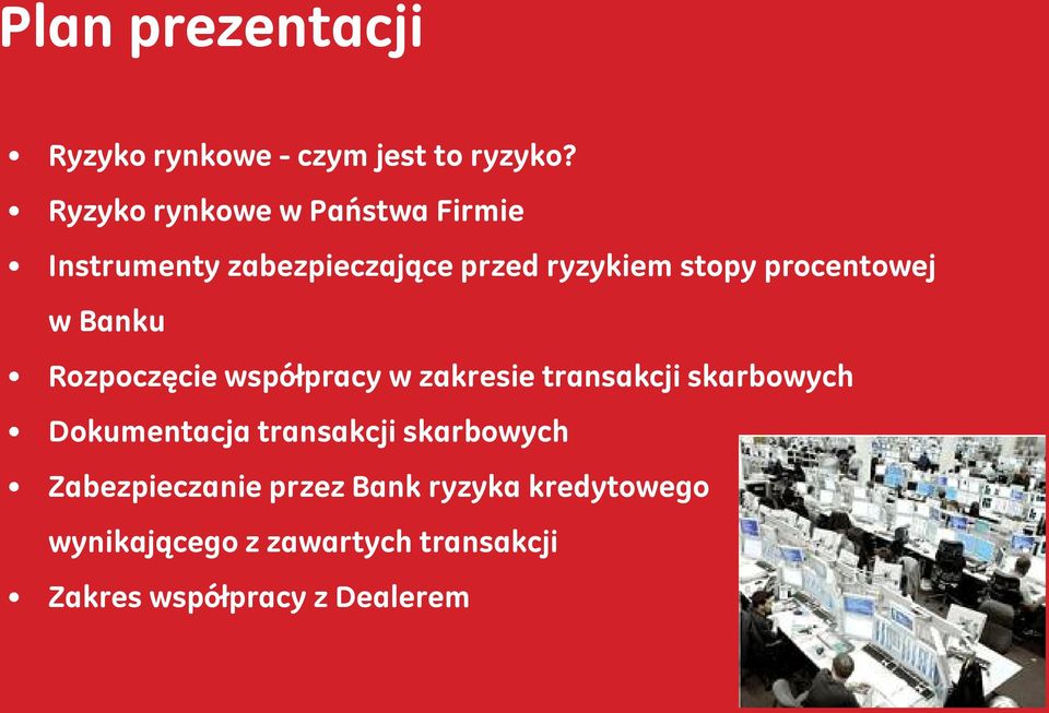 procentowej w Banku Rozpoczęcie współpracy w zakresie transakcji skarbowych Dokumentacja