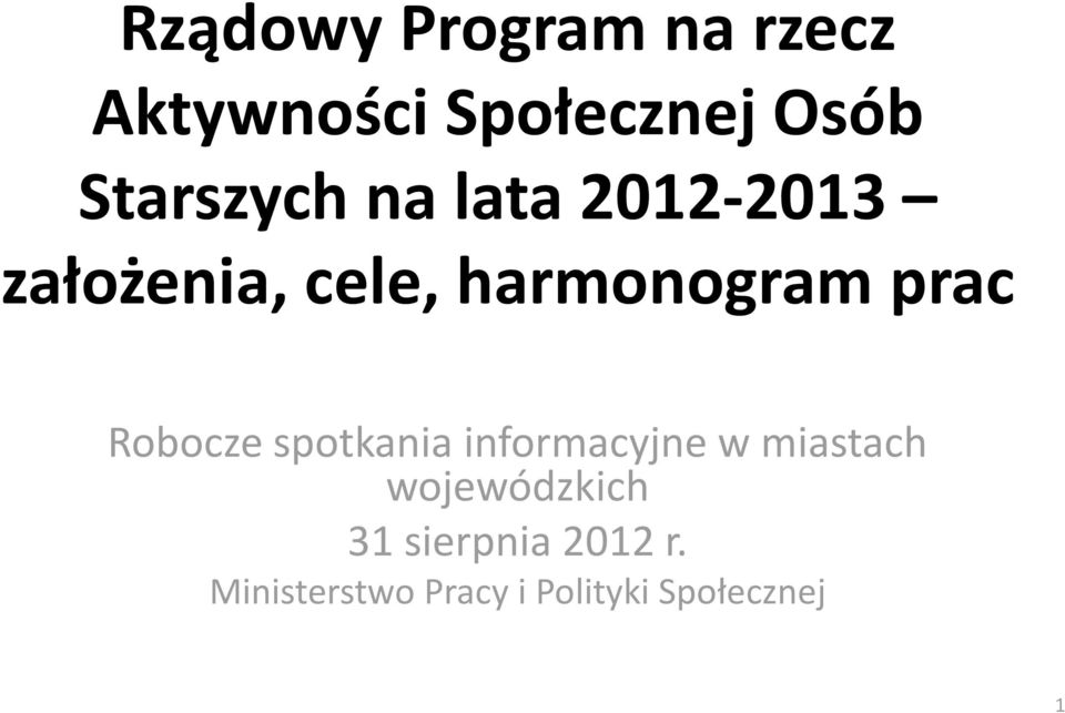 prac Robocze spotkania informacyjne w miastach