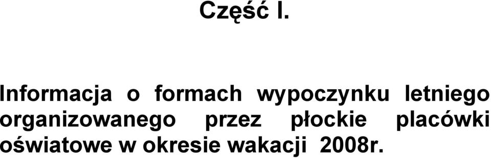 wypoczynku letniego