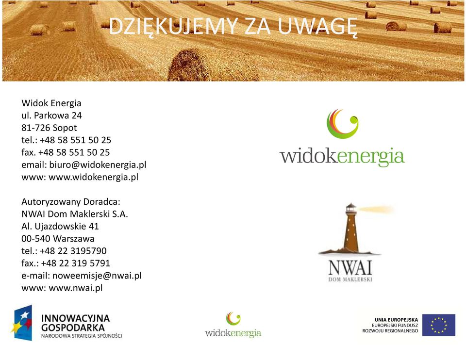 widokenergia.pl Autoryzowany Doradca: NWAI Dom Maklerski S.A. Al.