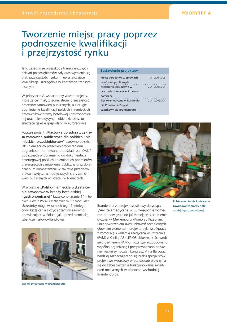 W priorytecie A wsparto trzy ważne projekty, które za cel miały z jednej strony przejrzystość procesów zamówień publicznych, a z drugiej podniesienie kwalifikacji polskich i niemieckich pracowników