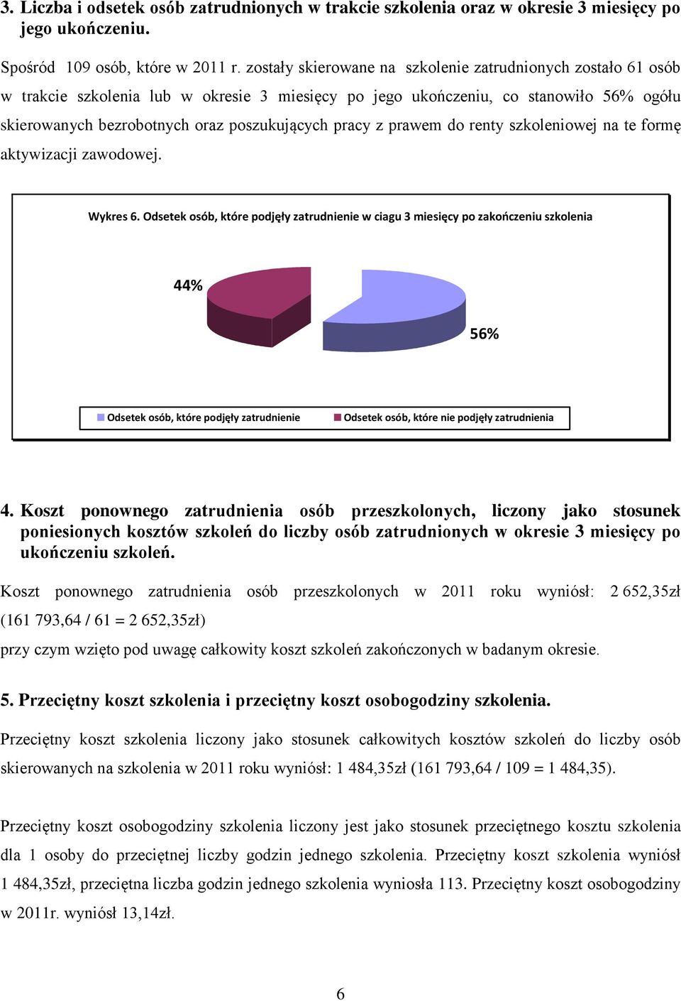 pracy z prawem do renty szkoleniowej na te formę aktywizacji zawodowej. Wykres 6.