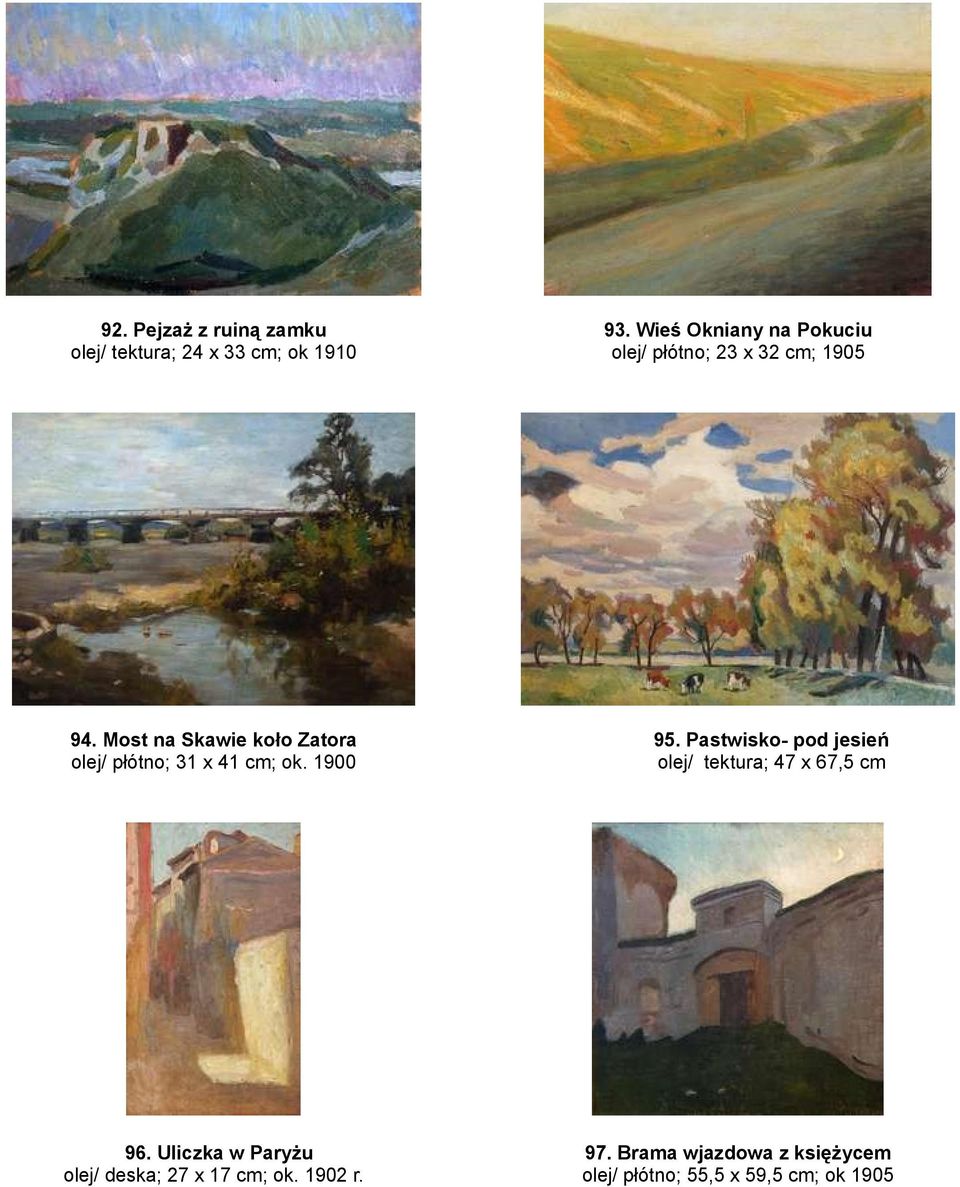 Uliczka w Paryżu olej/ deska; 27 x 17 cm; ok. 1902 r. 93.