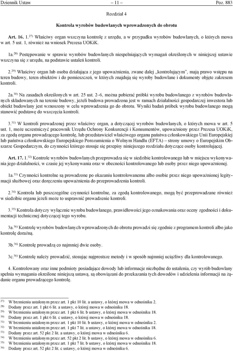 28) Postępowanie w sprawie wyrobów budowlanych niespełniających wymagań określonych w niniejszej ustawie wszczyna się z urzędu, na podstawie ustaleń kontroli. 2.