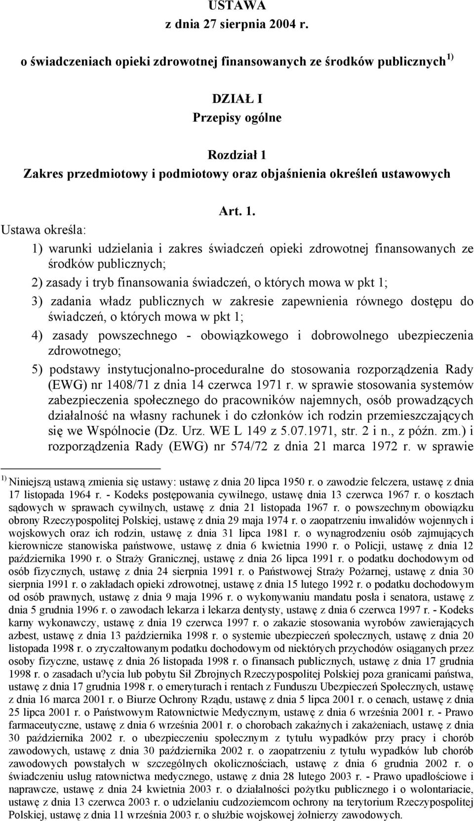 DZIAŁ I Przepisy ogólne Rozdział 1 