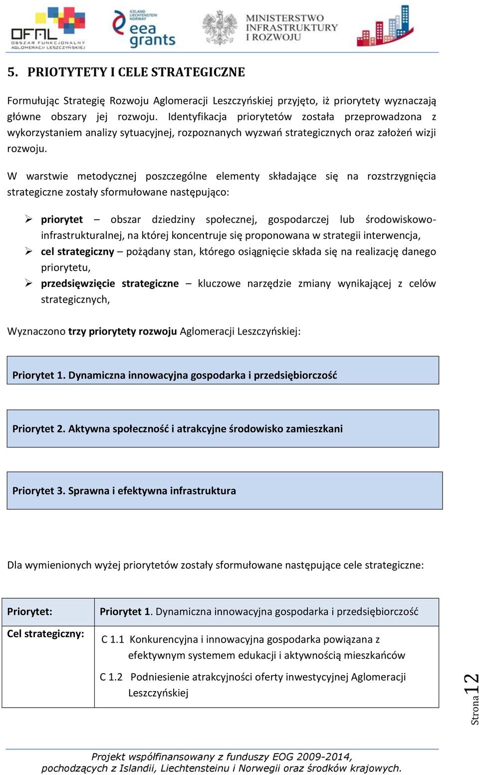 W warstwie metodycznej poszczególne elementy składające się na rozstrzygnięcia strategiczne zostały sformułowane następująco: priorytet obszar dziedziny społecznej, gospodarczej lub
