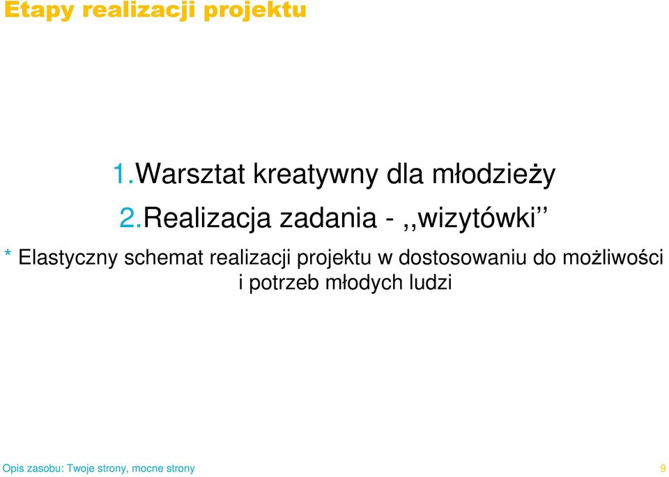 Realizacja zadania -,,wizytówki * Elastyczny